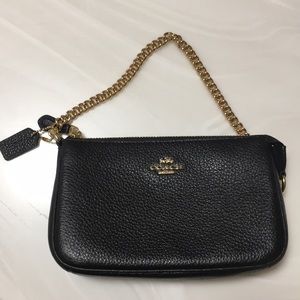 Coach wristlet with convertible chain strap
